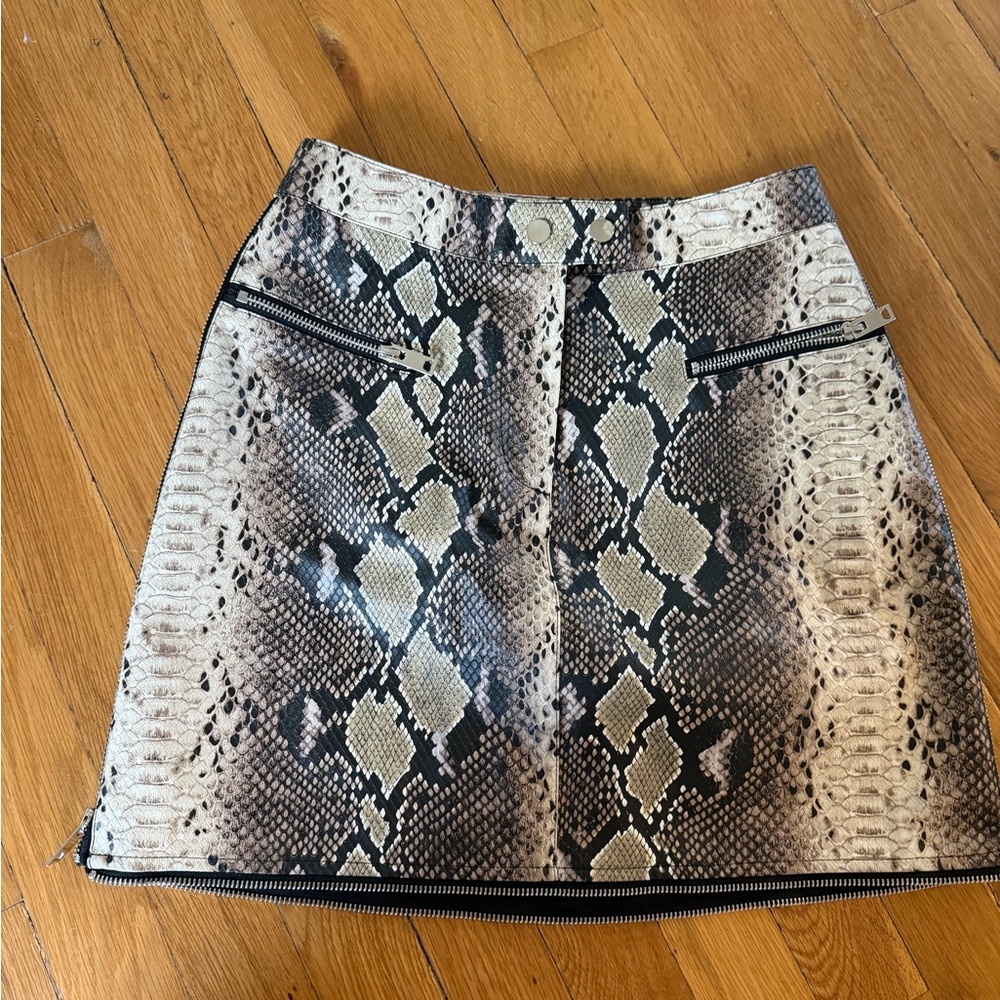 I am Gia Snake Print Mini Skirt